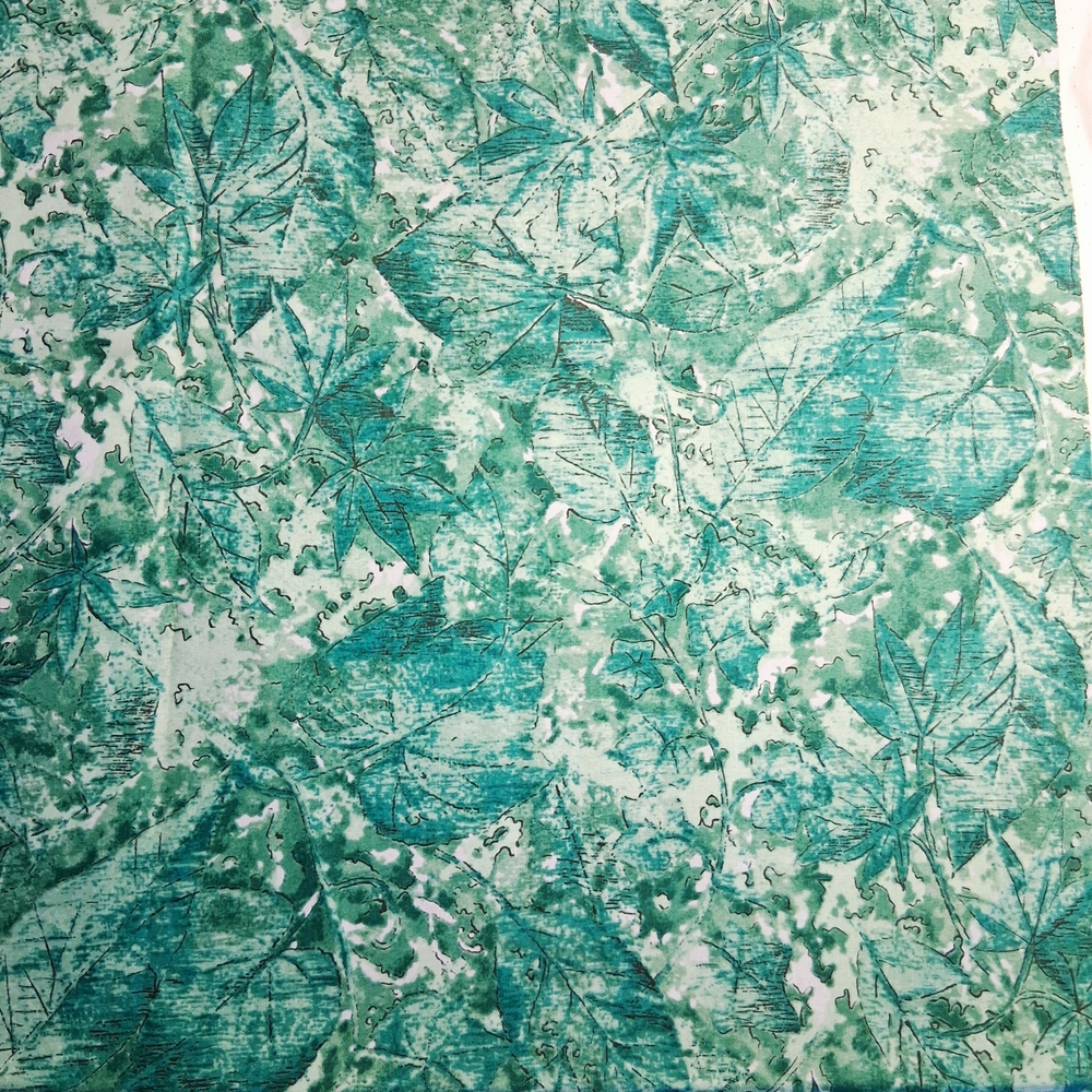 Green Leaf Patterned Fabric 6606